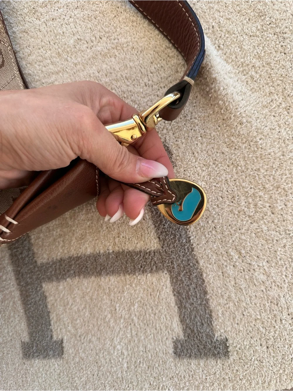 Dooney & Bourke Brown Logo-Print Hobo Bag